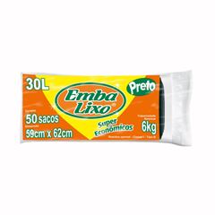SACO LIXO 030L EMBALIXO 25X10 PRETO ALMOFADA