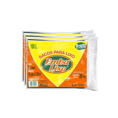 SACO LIXO 100L EMBALIXO 20X05 PRETO ALMOFADA