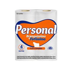 PAPEL HIGIÊNICO FOLHA SIMPLES PERSONAL C/4 30MT (15X4)HPS45