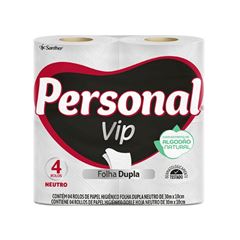 PAPEL HIGIÊNICO FOLHA DUPLA PERSONALVIP C/4 30MT (16X4)PVN44