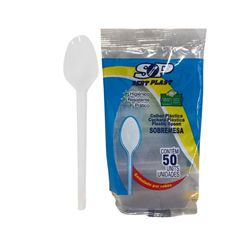 COLHER SOBREMESA SERT PLAST C/50 CRISTAL