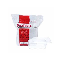 POTE 250ML PRAFESTA TRANSLÚCIDO RETANGULAR C/24 FREEZER/MICRO