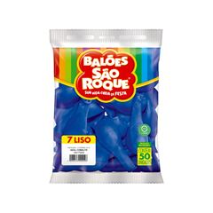 BALÃO 7 LISO C/50 SÃO ROQUE AZUL COBALTO