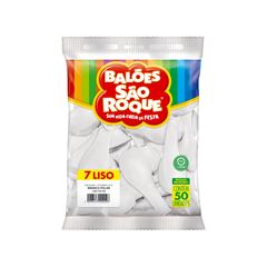 BALÃO 7 LISO C/50 SÃO ROQUE BRANCO POLAR