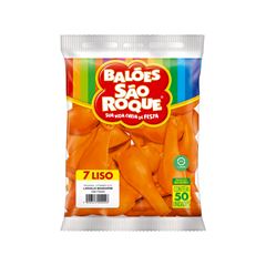 BALÃO 7 LISO C/50 SÃO ROQUE LARANJA MANDARIM