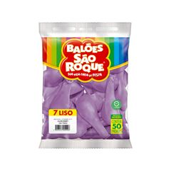 BALÃO 7 LISO C/50 SÃO ROQUE LILAS BABY
