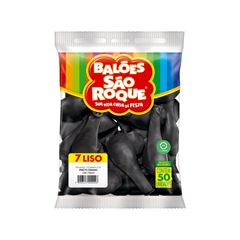 BALÃO 7 LISO C/50 SÃO ROQUE PRETO EBANO