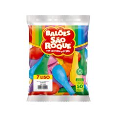 BALÃO 7 LISO C/50 SÃO ROQUE SORTIDOS
