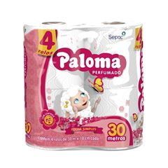 PAPEL HIGIÊNICO FOLHA SIMPLES PALOMA 16X4 30MT PERFUMADO