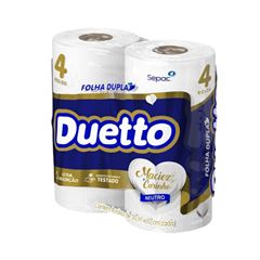 PAPEL HIGIÊNICO FOLHA DUPLA DUETTO C/4RL 30MT (16X4)