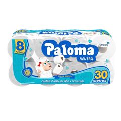 PAPEL HIGIÊNICO FOLHA SIMPLES PALOMA C/8RL 30MT (8X8)