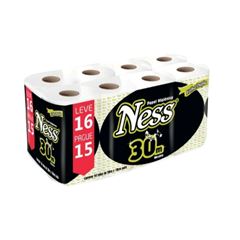 PAPEL HIGIÊNICO FOLHA DUPLA NESS C/16RL 30MT (4X16) L16/P15