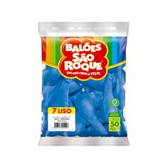 BALÃO 7 LISO C/50 SÃO ROQUE AZUL TURQUESA