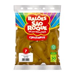 BALÃO 7 LISO C/50 SÃO ROQUE CINTILA DOURADO