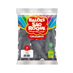 BALÃO 7 LISO C/50 SÃO ROQUE CINTILA PRATA