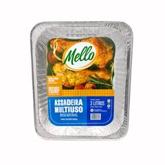 ASSADEIRA ALUMÍNIO RETANGULAR 3000ML MELLO