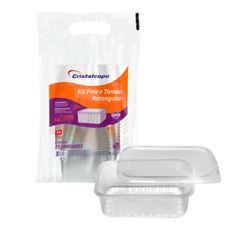 POTE 250ML TRANSLÚCIDO CRISTAL RETANGULAR C/25 FREEZER/MICRO