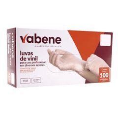 LUVA VINIL G VABENE SEM PÓ C/100