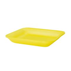 BANDEJA ISOPOR 02 RASA ABS COPOBRAS AMARELA C/100 215X145X2