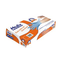 LUVA NITRÍLICA M MEDIX C/100 AZUL SEM PÓ