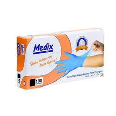 LUVA NITRÍLICA G MEDIX C/100 AZUL SEM PÓ