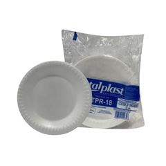 PRATO ISOPOR 18CM TOTALPLAST C/20