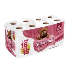 PAPEL HIGIÊNICO FOLHA DUPLA SUPERPEL C/16RL 30MT (4X16)