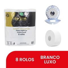 PAPEL HIGIÊNICO ROLÃO FOLHA SIMPLES C/8 RL BR LUXO NEW YORK #
