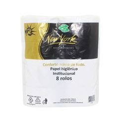 PAPEL HIGIÊNICO ROLÃO FOLHA SIMPLES C/8 RL BR LUXO NEW YORK #