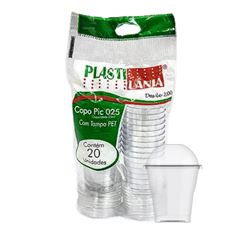 COPO PET 150ML PLASTILANIA C/20 C/ TAMPA S/FURO
