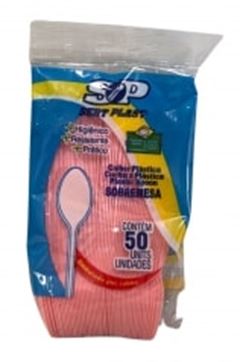 COLHER SOBREMESA GOLDEN C/50 ROSA BIO