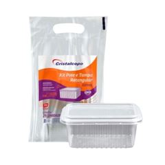 POTE 500ML TRANSLÚCIDO CRISTAL RETANGULAR C/25 BIO FREEZER/MICRO