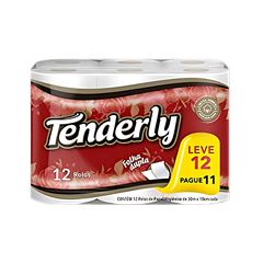 PAPEL HIGIÊNICO FOLHA DUPLA TENDERLY C/12RL 30MT (6X12) L12/P11