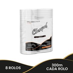PAPEL HIGIÊNICO ROLÃO FOLHA SIMPLES 100% 8X300 CLASSPEL PRO