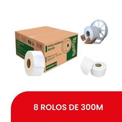 PAPEL HIGIÊNICO ROLÃO FOLHA SIMPLES 8X300 LX NATUREZA 7CM