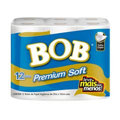PAPEL HIGIÊNICO FOLHA DUPLA BOB C/12 20MT (6X12)