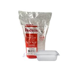 POTE 350ML PRAFESTA TRANSLÚCIDO RETANGULAR C/24 FREEZER/MICRO