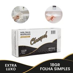 PAPEL TOALHA INTERFOLHADO 2 DOBRAS 100% 20X21 FS C/1000 18GR CLASSPEL PRO