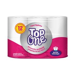 PAPEL HIGIÊNICO FOLHA DUPLA TOP ONE C/12RL 20MT (8X12) COMP