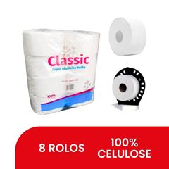 PAPEL HIGIÊNICO ROLÃO FOLHA SIMPLES 100% C/8RL CLASSIC #