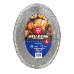 ASSADEIRA ALUMÍNIO OVAL 4000ML FAÇA FÁCIL FUN C/1