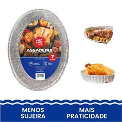 ASSADEIRA ALUMÍNIO OVAL 7000ML FAÇA FÁCIL FUN C/1