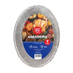 ASSADEIRA ALUMÍNIO OVAL 7000ML FAÇA FÁCIL FUN C/1