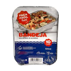 BANDEJA ALUMÍNIO 500ML C/10 FAÇA FÁCIL FUN