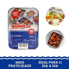 BANDEJA ALUMÍNIO 750ML C/10 FAÇA FÁCIL FUN