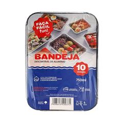 BANDEJA ALUMÍNIO 750ML C/10 FAÇA FÁCIL FUN