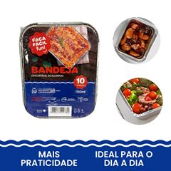 BANDEJA ALUMÍNIO 1150ML C/10 FAÇA FÁCIL FUN