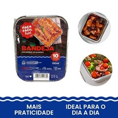 BANDEJA ALUMÍNIO 1150ML C/10 FAÇA FÁCIL FUN