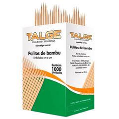 PALITO DENTAL TALGE BAMBU C/1000 EMBALADO SACHE