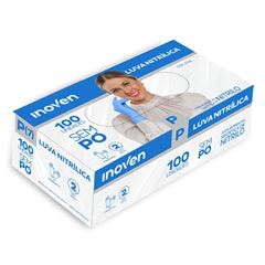 LUVA NITRÍLICA P INOVEN C/100 AZUL SEM PÓ